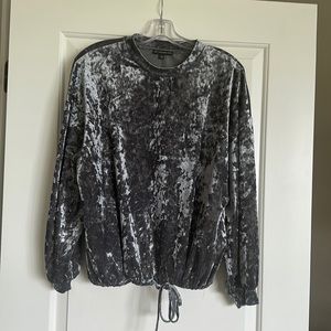 Crushed silver velvet pullover